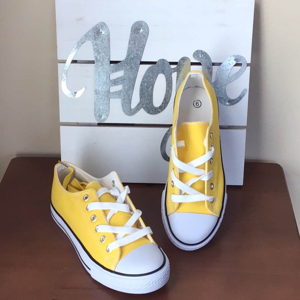 New Cute Yellow Sneakers includes yellow laces
